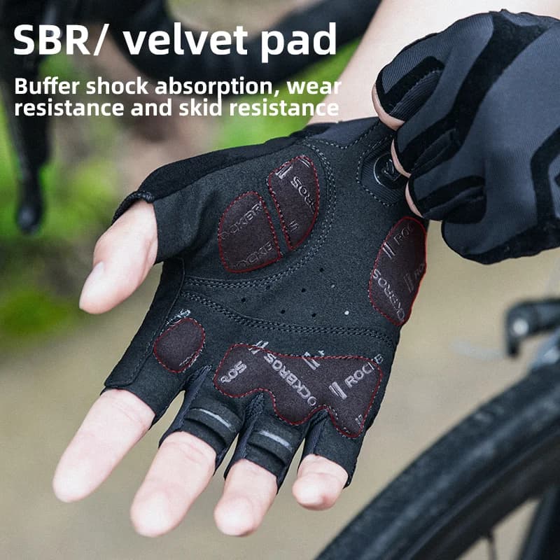 Atmungsaktive stoßfeste Halbfinger-Radhandschuhe