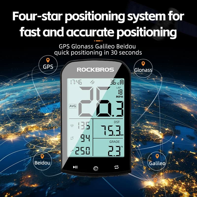 GPS-Fahrradcomputer mit Bluetooth und ANT+