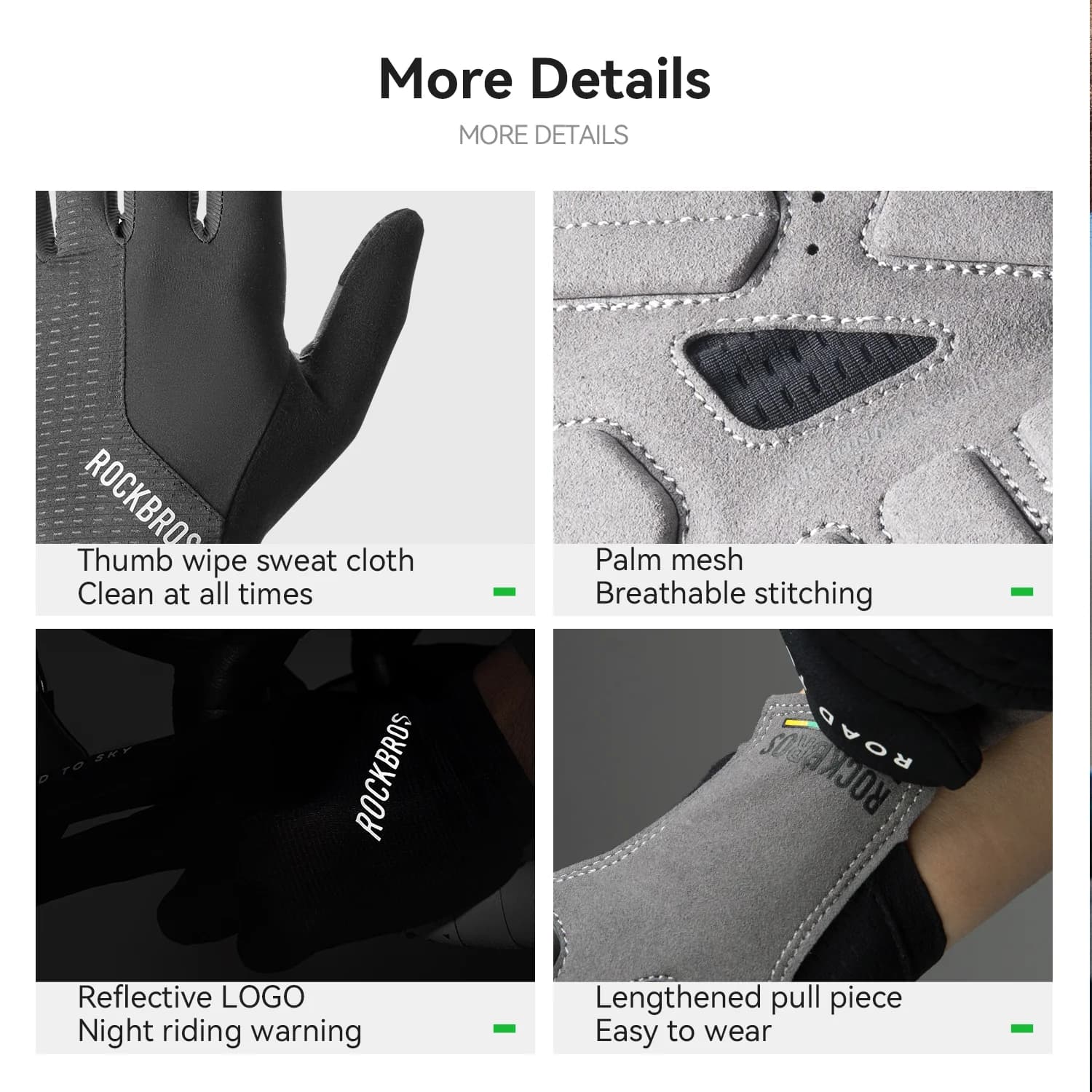 Vollfinger-Radhandschuhe, atmungsaktiv & Touchscreen-kompatibel
