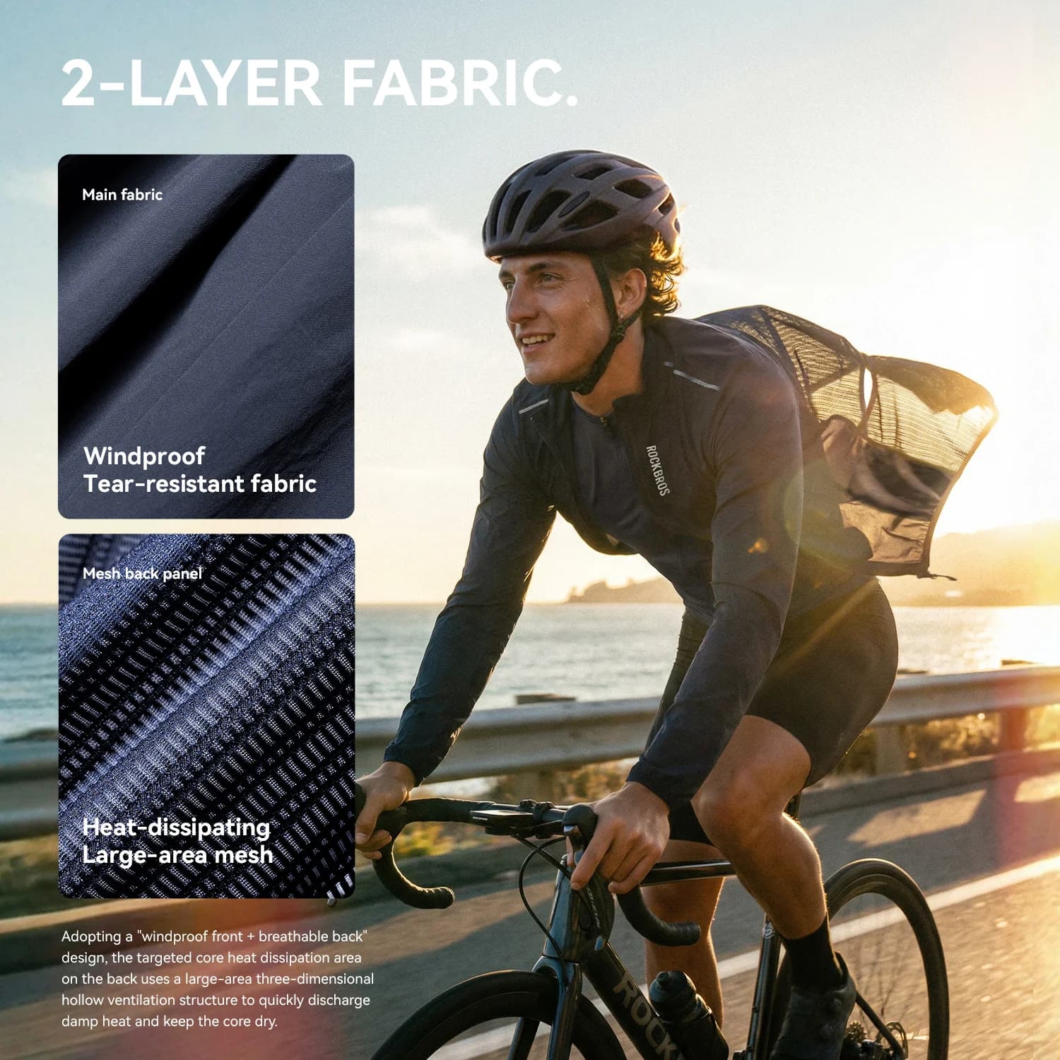 Leichtes, atmungsaktives UV-Schutz-Ziklet-Windbreaker