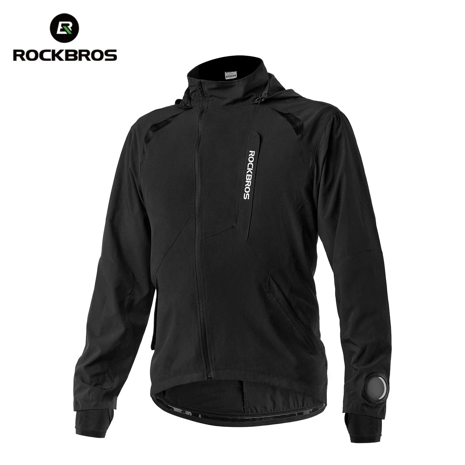 Herren atmungsaktive, schnell trocknende Sommer-Radjacke mit Kapuze