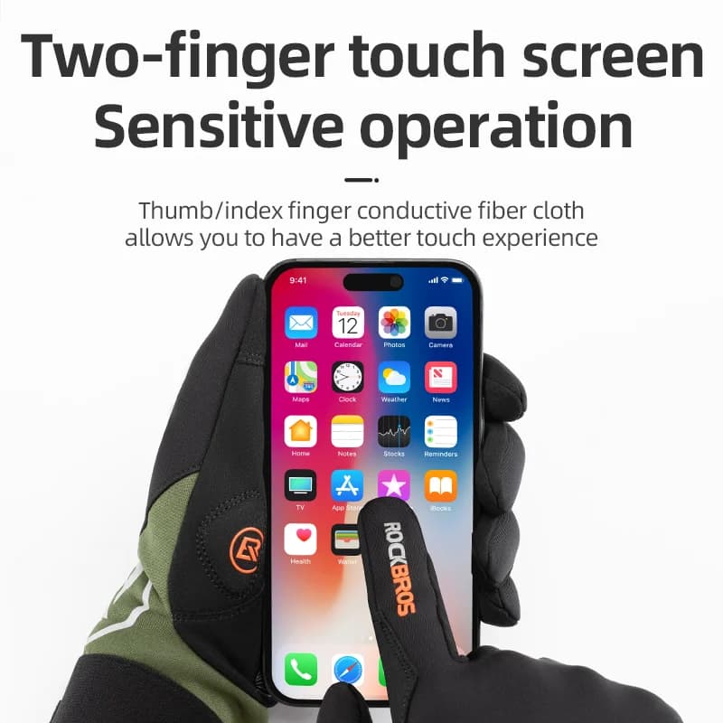 Langfinger-Fahrradhandschuhe mit Touchscreen