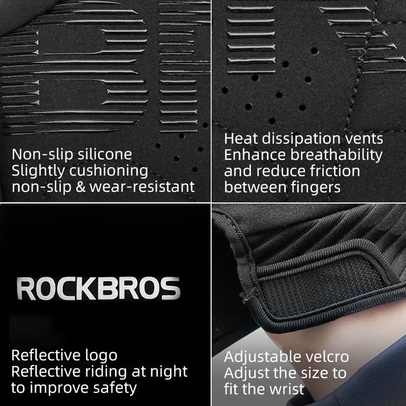 Winddichte Fleece-Radhandschuhe mit Touchscreen-Funktion