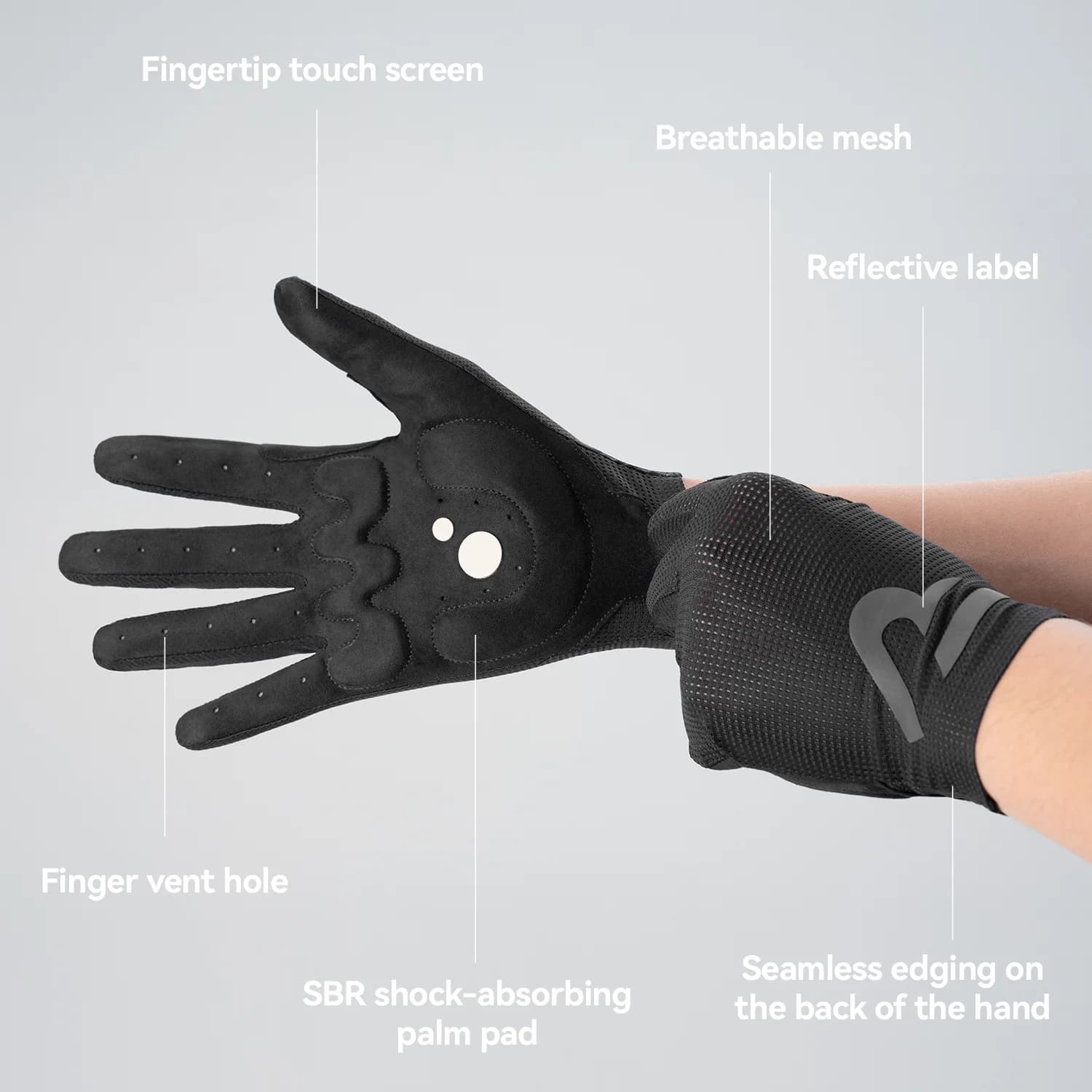 Touchscreen-Stoßdämpfende Langfingerhandschuhe