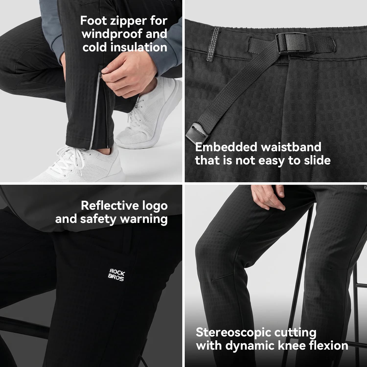 Herren Winddichte Thermische Fleece-Radhose