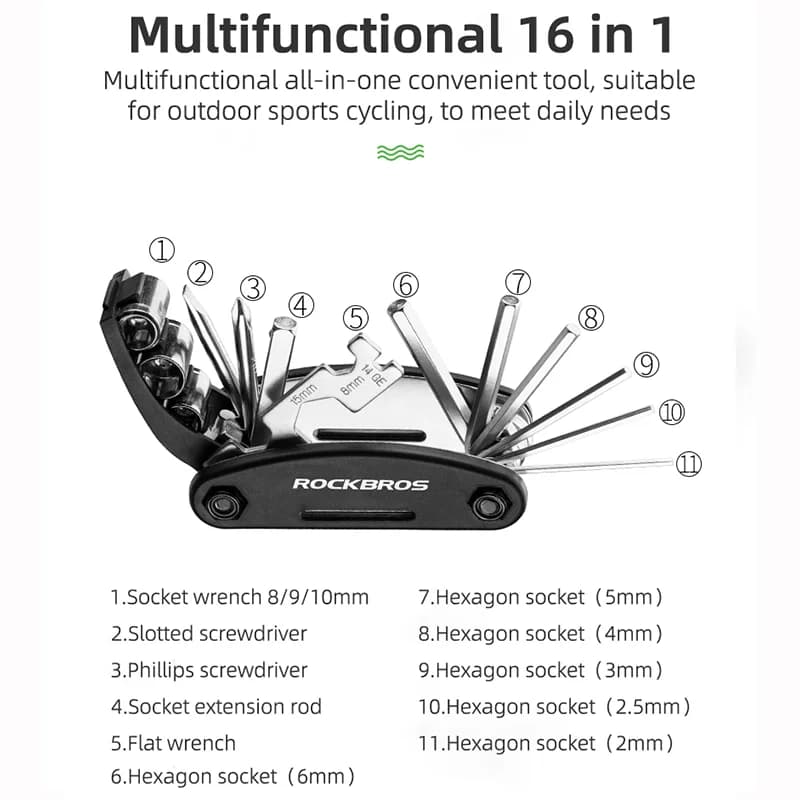 Tragbares Multifunktions-Reparaturset für Fahrradreifen