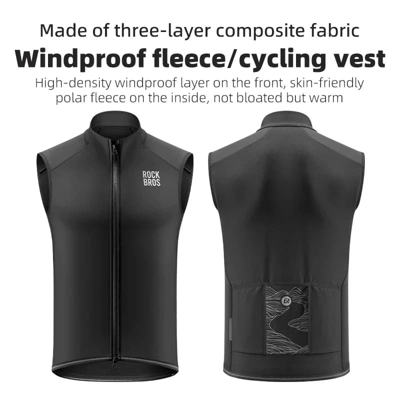 Winddichte Fleece-Radweste für den Winter